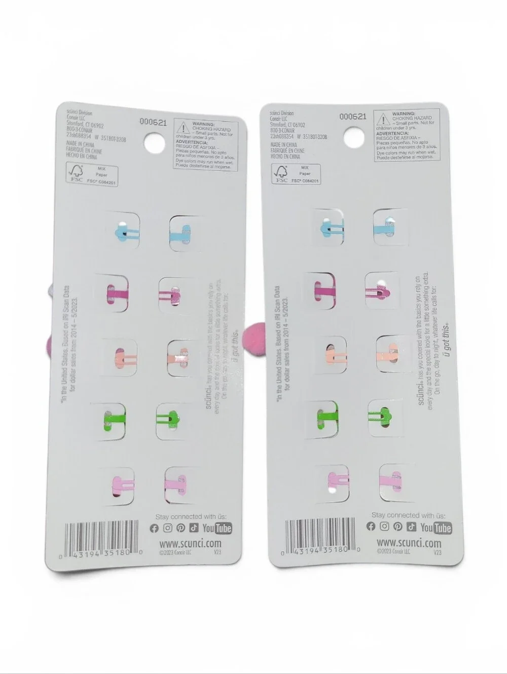 Girl's Scunci By Conair Hair Clips 2 Pack Lot NWT's! 🩷